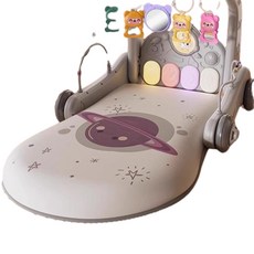 嬰兒健身架腳踏鋼琴, 簡雅款 加大加厚 4合1 - 可學步 電池版, 1個