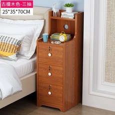 침대미니협탁 침대협탁 사이드 슬림 작은 서랍 수납장 침실, 1개, A. 25cm 고대단목 삼단 서랍