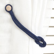 로즈퀸 우드버튼 마그네틱 커튼 타이백 52cm, 2개, 네이비