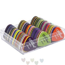 기타 연주 피크 세트 투명 케이스 다양한 색상 두께 통기타 일렉 베이스 우쿨렐레, 1개