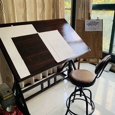 제도 책상 경사 잉 테이블 건축 테이블 작업대 가로60세로45cm 스탠드, 1개