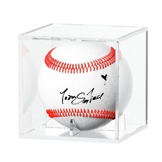 壓克力棒球展示盒 簽名球收藏盒 防塵防刮 棒球收納盒 透明壓克力材質 輕巧易組裝 棒球迷必備, 1個