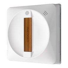 PHILOGEO 스마트 창문로봇청소기 63mm 초슬림 AI 시스템 히든센서 100% 청소 왕복 4방향 분사 효율적인 세척, 화이트