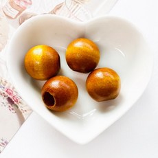 국내제작) 20mm 빅사이즈 컬러 나무구슬 우드구슬 (4p), 카멜