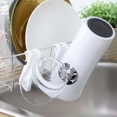 주방 싱크대 컵걸이 보틀 물병 건조대 젖병 거치대 식기