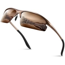 [4] Gesruny 남성 및 여성용 편광 스포츠 선글라스 사이클링 러닝용 자외선 차단 경량 선글라스 Z1 블랙 프레임 나이트 비전 렌즈, 브라운 프레임 브라운 렌즈