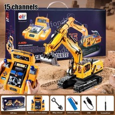 2.4G 원격 제어 굴착기 장난감 시뮬레이션 합금 건설 차량 교육용 RC 굴착 트럭 선물, 2. Excavator 15 channel