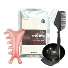 살롱픽!! 자극ZERO 냄새ZERO 스핀다이 새치커버 허브 곡물염색 파우더 40g, 1개, 내추럴블랙(어드벤스블랙)