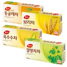 동서식품 2L용 식수용차 4종 각 1개씩(둥굴레차+결명자차+보리차+옥수수차), 1세트, 4개입, 72g