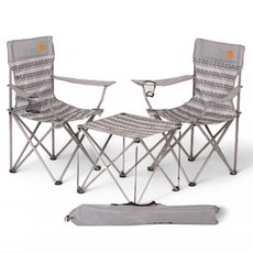 연필트리 접이식 캠핑의자 캠핑체어, 1개, 로얄체어 2개(그레이)+테이블