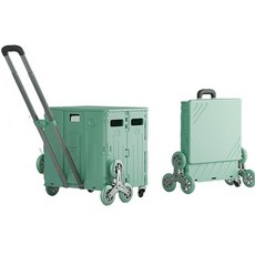 75L萬向摺疊購物車, 綠, 1個
