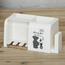 곰돌이 칫솔걸이 중 1P 뚜껑 칫솔꽂이 흡착식 홀더-1879999EA