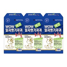 와우 일자형 기저귀 중형 300매 강아지 배변 위생, 3개, 100개입