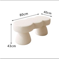 감성 벤치 구름 벤치의자 양털 가죽 양털소파 소파 흰색 구름소파 80 카페, 80 램스울 화이트