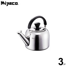 Miyaco 316 不鏽鋼 鳴笛茶壺, 銀色, 1個, 3L