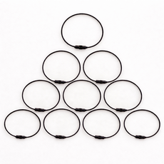 비바플 와이어키링 케이블 열쇠고리 와이어링 키링홀더, 10개, 블랙
