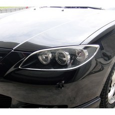 圓夢工廠 Mazda 3 馬自達 3 一代 鍍鉻銀 車燈框飾貼 頭燈框 改裝精品, 1個