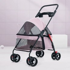 저상형개모차 접이식 저상형 개유모차 강아지유모차, C. 핑크 유모차 30kg이하
