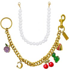 JehaYu 가방 체인 2개 체리 지갑 참 청키 핸드백 진주 스트랩 액세서리 143804, JehaYu 가방 체인 2개, 체리 지갑 참 청키 핸드