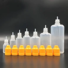 5Pcs 5ml-120ml LDPE 빈 플라스틱 짜기 눈 Dropper 병 액체 샘플 드롭 리필 용기 캡 무료 깔때기, 02 노란색, 04 20ml