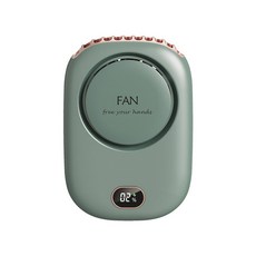 탁상용 선풍기 무소음 무선 미니 usb 충전형 사무실 매달린 선풍기 고풍력 q203 미니 리프리스 US 무소음 사람 디지털 목 허리에 디스플레이 데스크탑, DQ203 그린 2000 mA