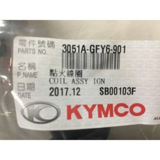 光陽正廠 GFY6 點火線圈 高壓線 適用於得意 50 金豪邁 奔馳 G3 如意 三冠王 125, 1個