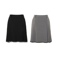 JDX 여성 중기장 플리츠 트임 큐롯 2종택1