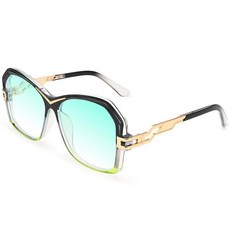 Dollger 여성용 오버사이즈 선글라스 UV400 보호 패션 레트로 골드 악센트 여성용 대형 프레임 선글라스 검은색과 초록색. 미디엄