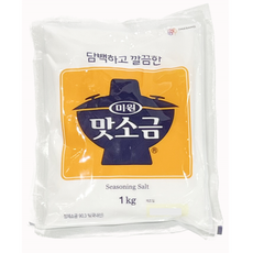 대상 미원 맛소금 1kg 국내산 정제소금 가정용 식당용 업소용 정제염 콩나물국 조리, 1개
