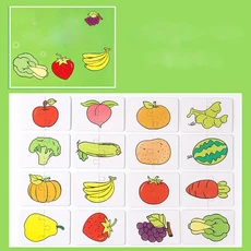 1 3세 남아 여아를 위한 어린이 동물 퍼즐 몬테소리 학습 메모리 카드 매칭 게임 교육 장난감, 02 Fruit