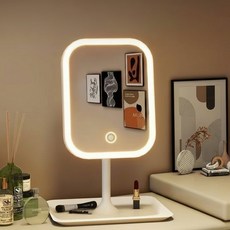 LED化妝鏡 飛機盒包裝 白色, 充電普通版【單色光】