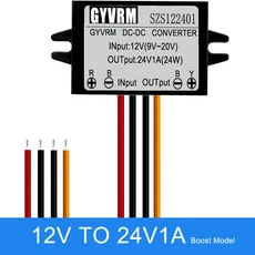 12V(9-20V) ~ 24V DC DC 승압 1A 2A 3A 4A 5A 비절연 부스트 전력 변환기 12V ~ 24V 전압 조정기, [01] 12V TO 24V 1A, [01] 12V(9-20V), [01] 24V, 1개