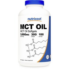 nutricost MCT油軟膠囊 3000mg, 1個, 300 件