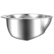 德利生活 304不鏽鋼多用淘米瀝水盆 26.5 x 19.6cm 廚房瀝水籃, 1個, silver