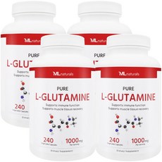 [미국빠른직구] 마이라이프 내추럴스 L-글루타민 1000mg 240정 4병, 4개