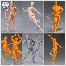 모형 드로잉피규어 웹툰 인체 피규어 크로키 그림연습, 2.0 남여그룹 (색상 메모 가능, 메모 없음 랜덤), 1개