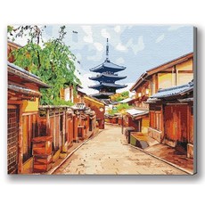MANTO 台灣製造 大尺寸DIY數字油畫 40X50cm 釘好內框 初學者專用, 京都散策, 1套