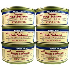 자연산 알래스카 연어 껍질 및 뼈 없는 (6팩) 6온스 캔 - 트레이더 조스 자연산 알래스카 연어 껍질 및 뼈 없는 (6팩) 6온스 캔 - 트레이더 조스, 1개
