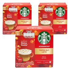 스타벅스 토피 넛 라테 캡슐커피 15.8g x 6p + 밀크캡슐 5.5g x 6p, 3개, 12개입