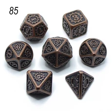 보드 게임용 파우치가있는 기계식 금속 주사위 D4 세트 DND 7PC, 01 85