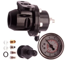 레이싱 조정 가능한 FPR + 연료 압력 조절기 게이지 혼다 시빅 B 시리즈 Si GSR 용 자동차 부품, 01 Black