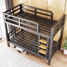 이층 공간 원룸 블랙 성인용 기숙사 벙커 분리형 복층, 16.동일폭 상하단 1.8x2 m 매트리스 포함