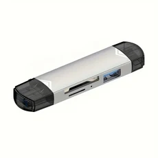 6In 1 Usb 3.0 카드 리더기 U 디스크 유형 C/마이크로 Usb/Tf/Sd 플래시 드라이브 메모리 읽기 어댑터 전, 01 Silver