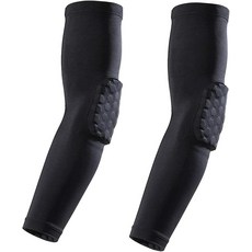 Bouti1583 팔꿈치 패드 농구 슈터 슬리브 충돌 방지 육각 패딩 엘보 배구 축구 야구용 블랙., 블랙