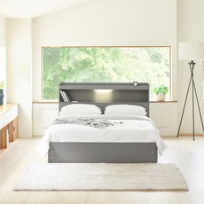 하포스 유니티 E0 3단 멀티 서랍형 LED 침대 그레이 매트포함 S SS D Q, 유니티 3단 그레이 프레임만