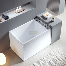 亞克力浴缸 迷你深泡小浴缸成人小孩泡澡傢用加深坐式小戶型獨立式亞克力浴盆 浴缸 泡澡 浴桶 保溫浴缸, 深泡加厚款 五金(有座),1.3米, 1個