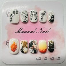 鬼滅之刃 炎柱 穿戴式美甲 XS M, 1個