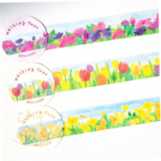 플라워 다이어리테이프 포장종이테이프 튤립마스킹테이프 자연마스킹테이프, 1 들꽃