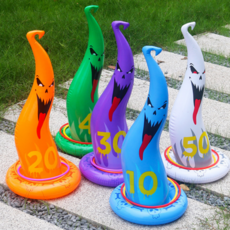 마녀 꼬깔모자 튜브 링던지기 물놀이 게임용, 1세트, 혼합