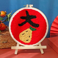 手工DIY戳戳繡材料包 馬年吉祥裝飾畫擺件, 1個, 大利,無戳筆
